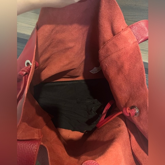 NWT Zara Red Leather Shopper Tote Bag - Picture 15 of 17